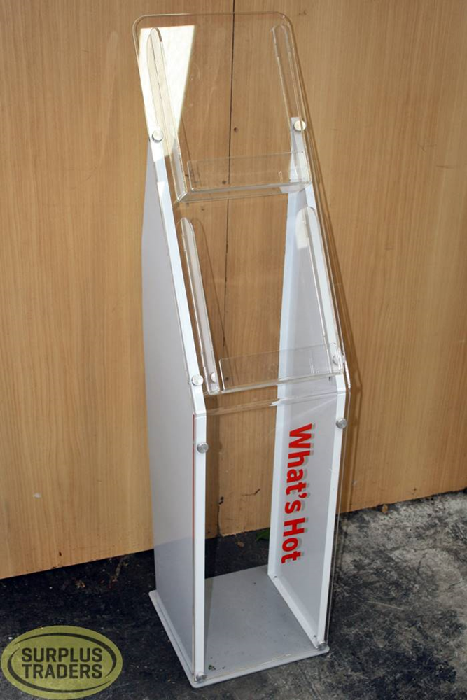 Brochure Stand White Metal