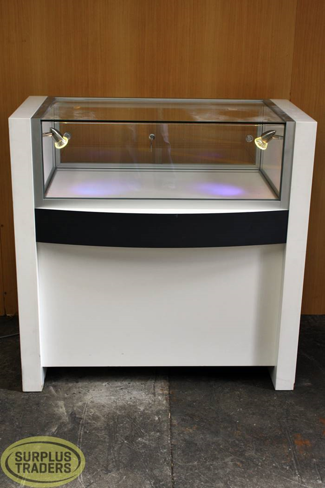 Glass Display Case White