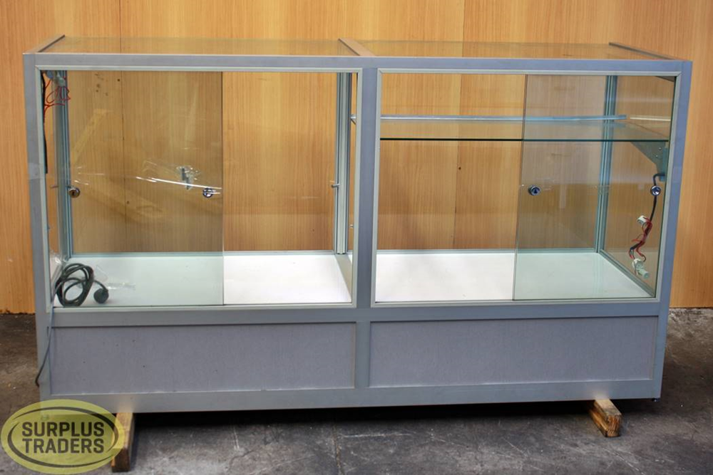 Glass Display Case Silver