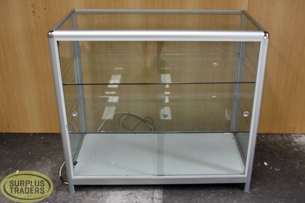 Glass Display Case Silver