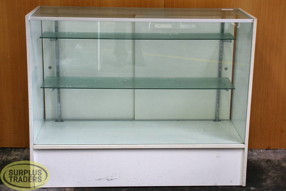 Glass Display Case White
