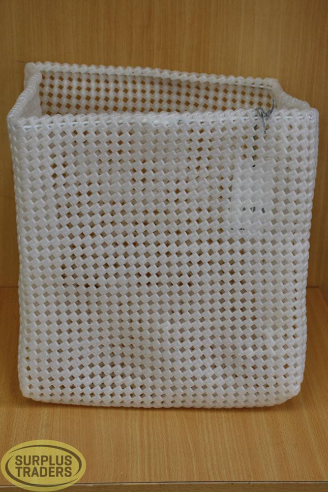 Plastic Weave Basket White