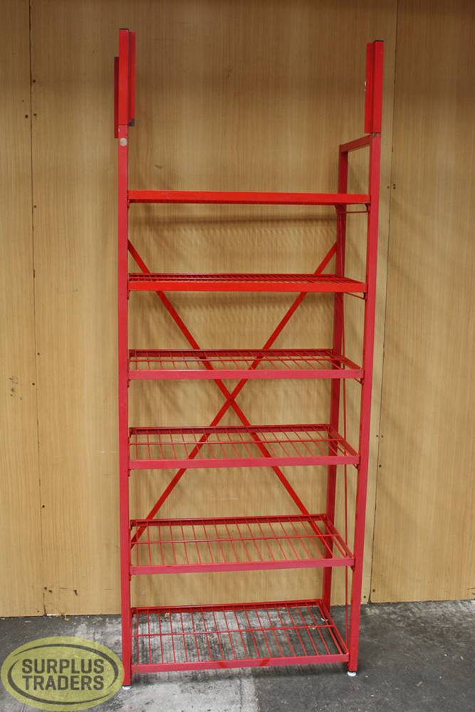 Metal Shelving Stand Red