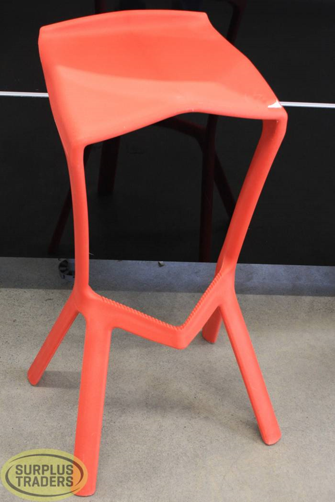 Bar Stool Plastic Red