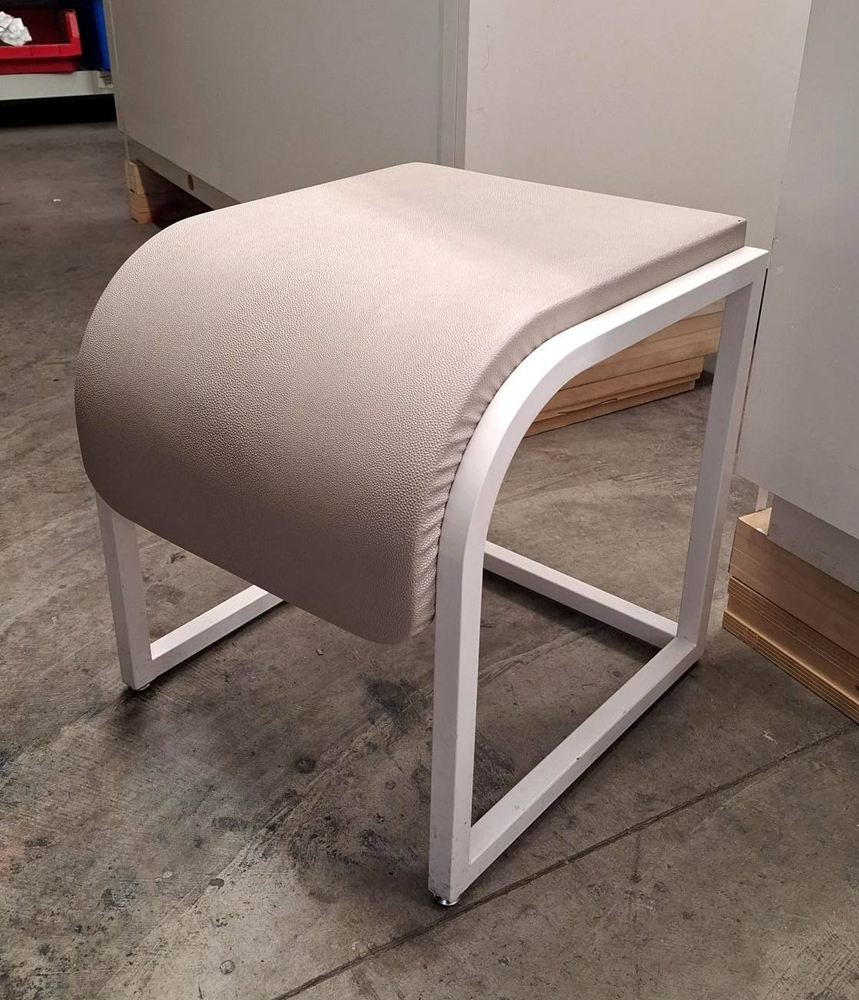 White & Beige Short Stool - U